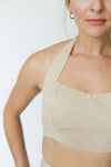 Linen 2-Piece Halter & Skirt Set