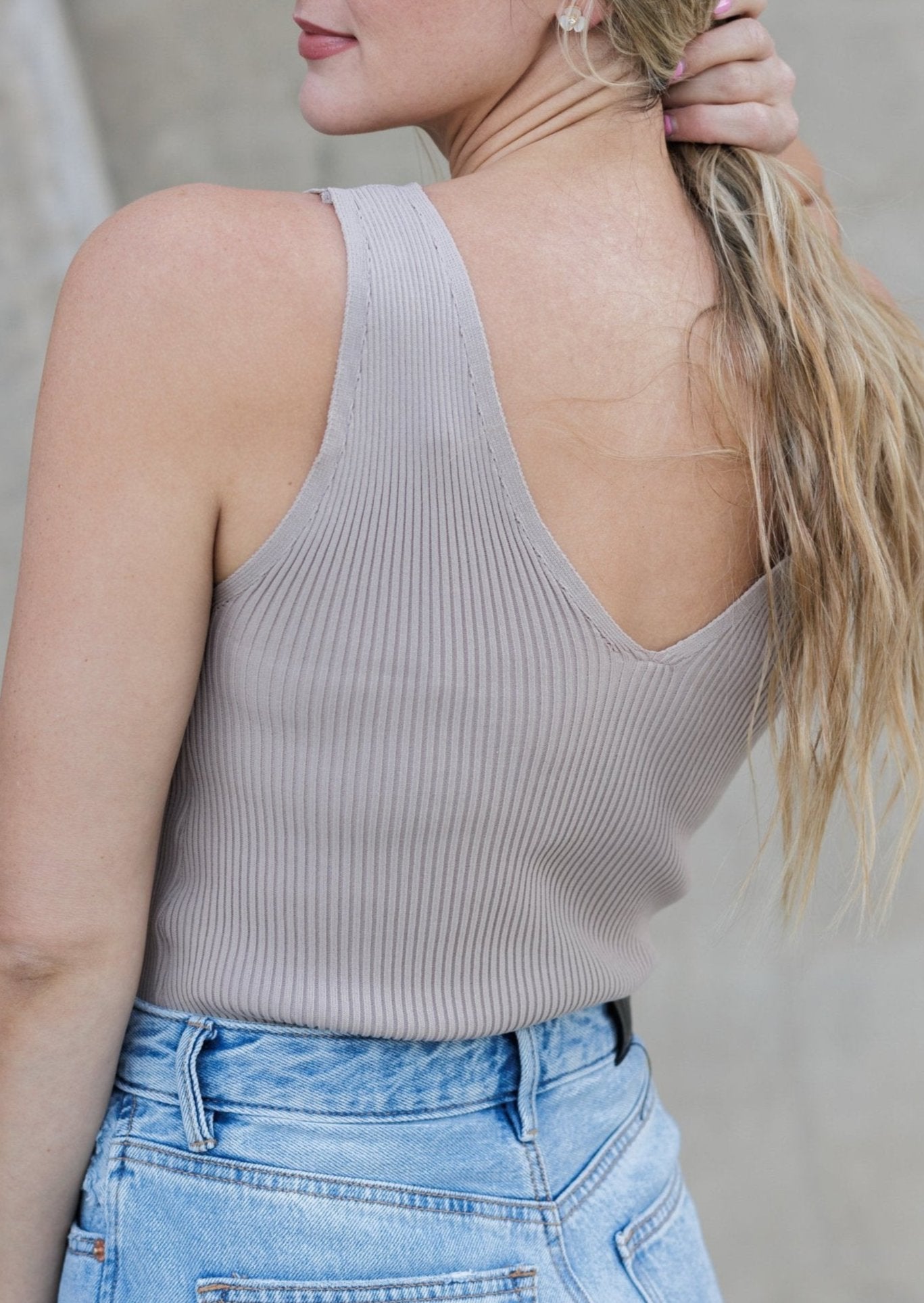 Ribbed V-Cut Bodysuit