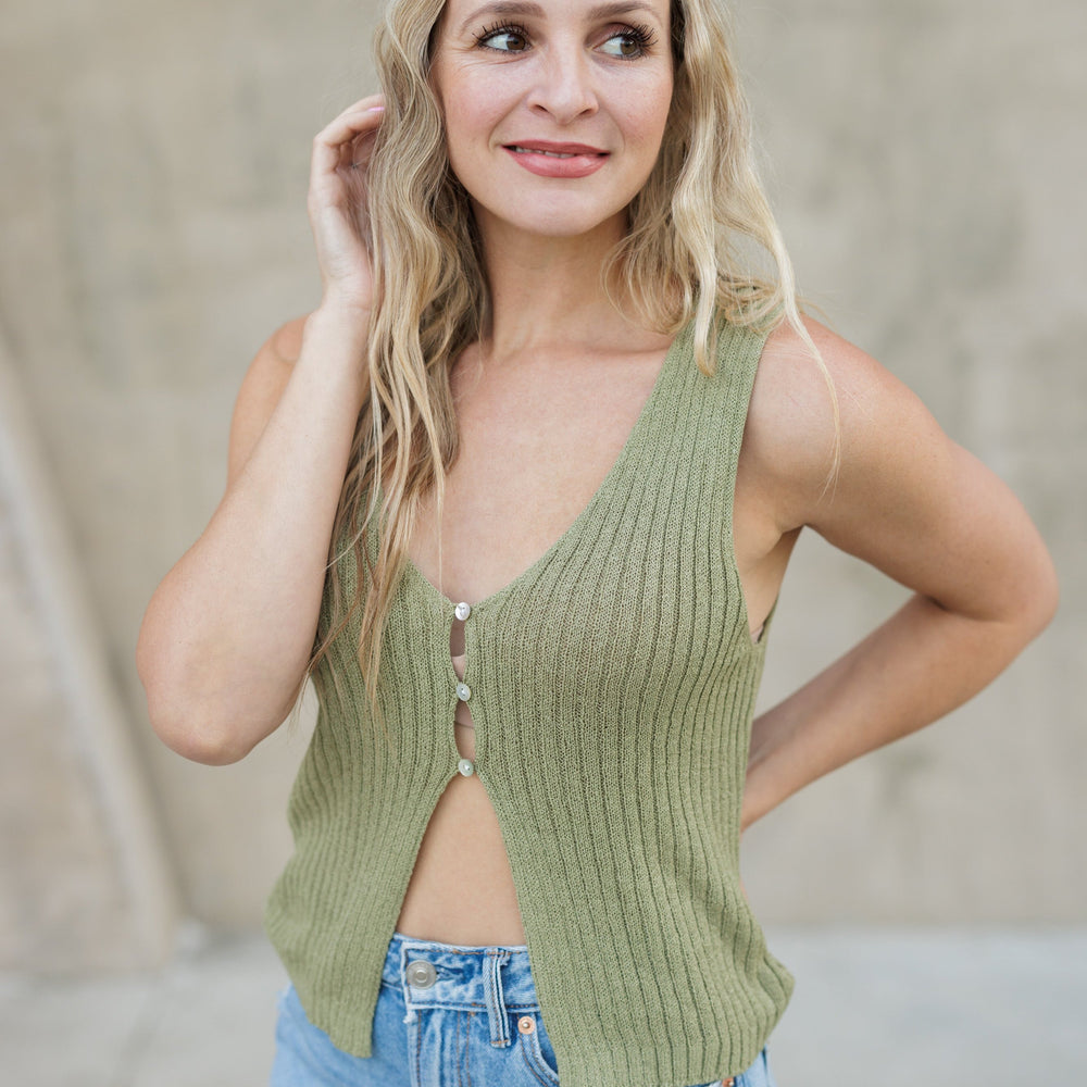 Knit Button Vest