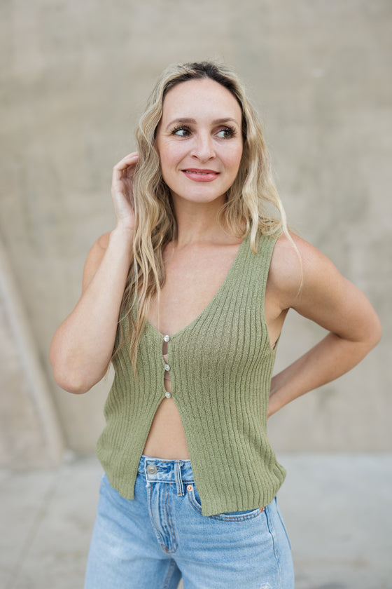 Knit Button Vest